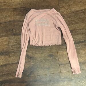 Women's Pink Long Sleeve Top